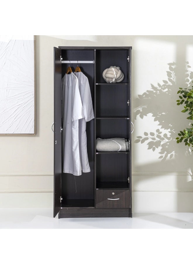 ABX HOME Riley 2 Door Wooden Wardrobe With One Lockable Drawer (With Installation) - Image 3